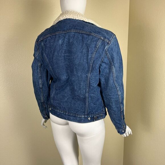 Levi’s San Fransisco Vintage Unisex Size XL Denim Sherpa Trucker Jean Jacket USA - Picture 8 of 16